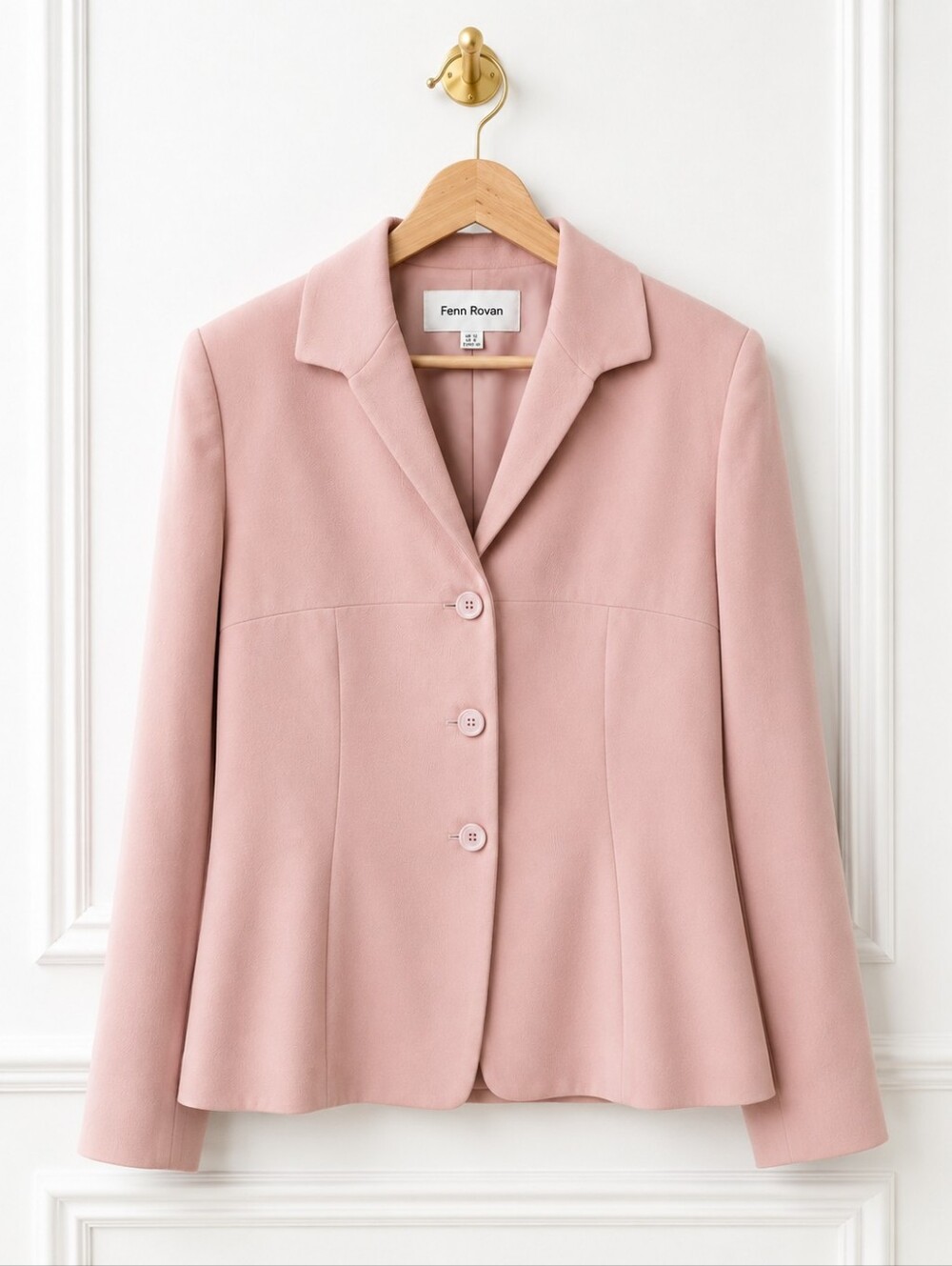 Rena Rowan Blush Pink Tailored Blazer Size 14 | Career Office Quiet Luxury - Picture 5 of 8
